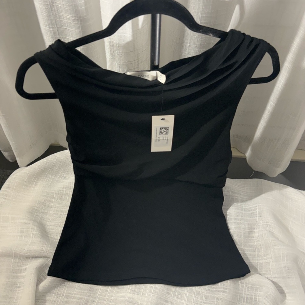 Zara Black Draped Cowl Neck Camisole